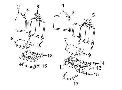 1998 Mazda B3000 Front Seat Components Diagram 3