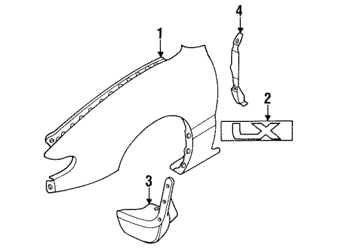 1996 Mazda MX-6 Fender & Components