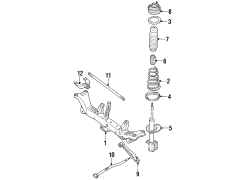 1989 Mazda MX-6 Struts & Suspension Components - Rear Diagram 2