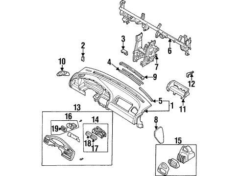 1995 Mazda Protege Instrument Panel Diagram 3