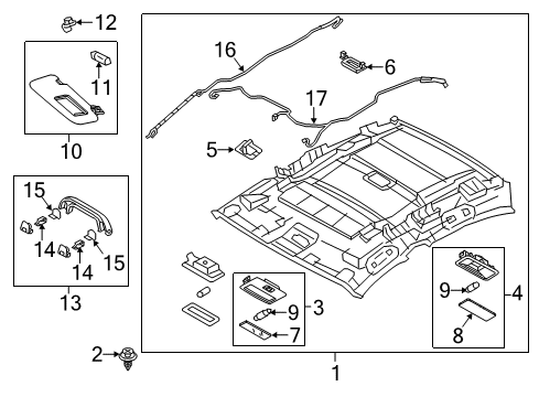 2018 Mazda 3 Sunvisor Diagram for BHN9-69-320A-75