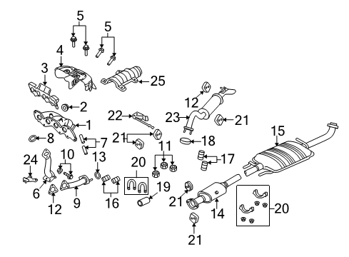 2009 Mazda Tribute Exhaust Components Diagram 2