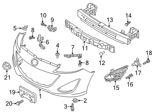 2012 Mazda 5 Bumper & Components - Front Diagram