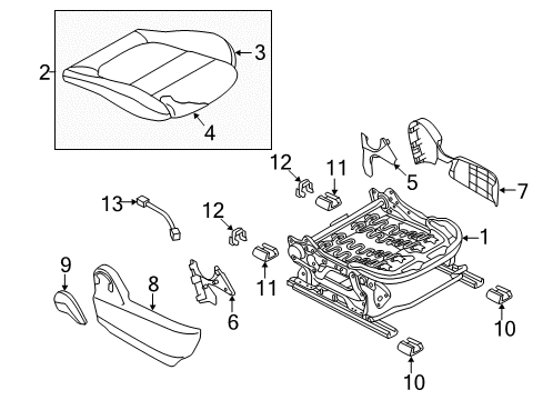 2017 Mazda 3 Passenger Seat Components Diagram 3