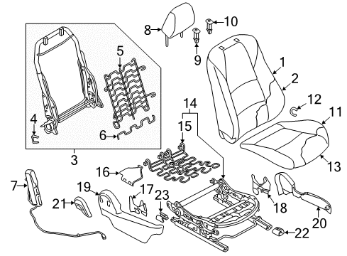 2016 Mazda CX-3 Front Seat Components Diagram 2