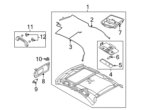 2012 Mazda 3 Interior Trim - Roof Diagram 3