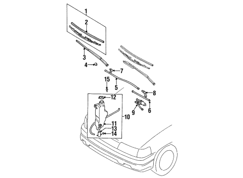 1996 Mazda MPV Wiper & Washer Components Diagram 2
