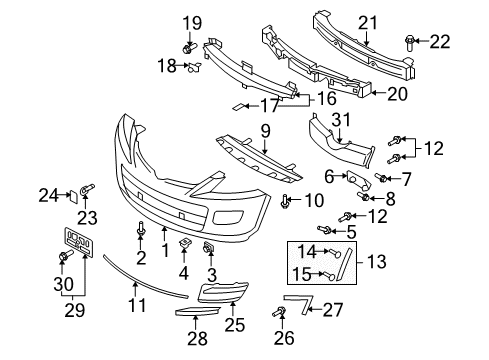 2007 Mazda CX-9 Bumper & Components - Front Diagram