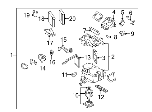 2009 Mazda MX-5 Miata A/C Evaporator Components Diagram
