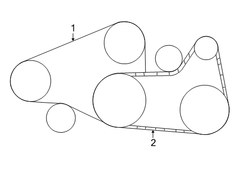 2001 Mazda Millenia Belts & Pulleys - Belts Diagram 2