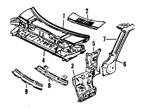 1985 Mazda RX-7 Cowl Diagram