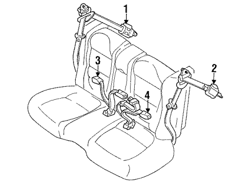 1994 Mazda 626 Rear Seat Belts Diagram