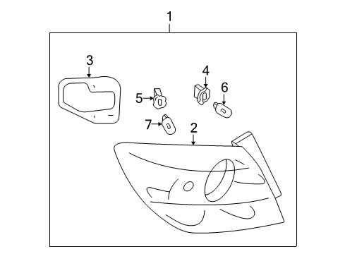 2008 Mazda 3 Lens & Housing Diagram for BR5S-51-170D