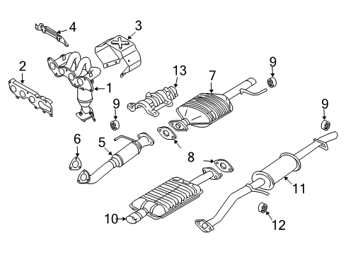2008 Mazda Tribute Exhaust Components Diagram 2