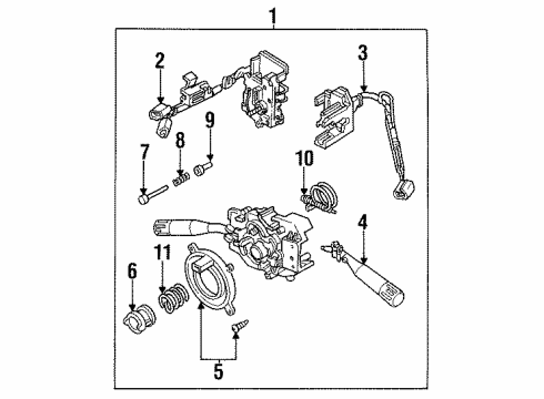 1994 Mazda MX-3 Steering Column Components Diagram