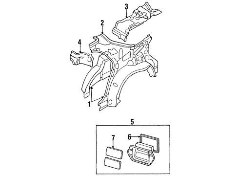 1997 Mazda Protege Inner Structure - Quarter Panel