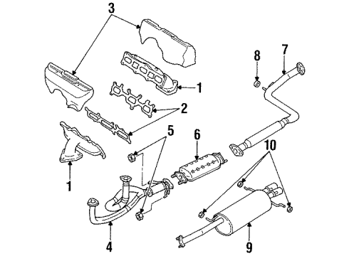 1994 Mazda MX-6 Exhaust System Diagram 2