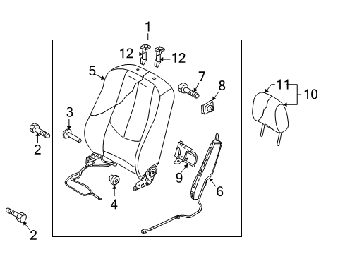 2011 Mazda 6 Driver Seat Components Diagram 2