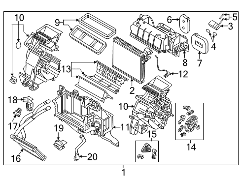 2018 Mazda CX-3 Evaporator Diagram for DD2F-61-J10A