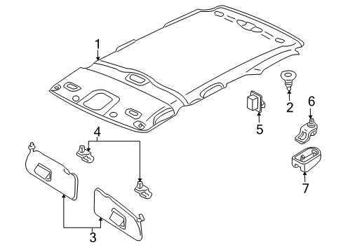 2011 Mazda Tribute Interior Trim - Roof Diagram 2