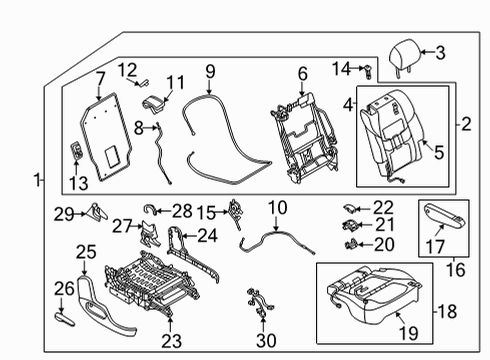 2020 Mazda CX-9 Second Row Seats Diagram 4