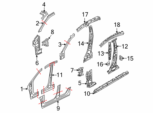 2012 Mazda 3 Hinge Pillar Diagram 2