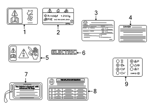 2022 Mazda MX-30 EV Information Labels