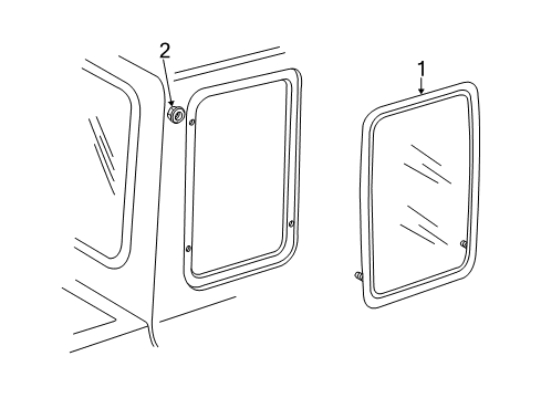 1998 Mazda B4000 Glass - Door Diagram 2