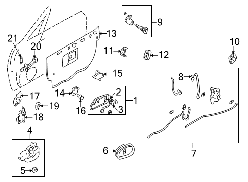 2002 Mazda Miata Lock & Hardware Diagram