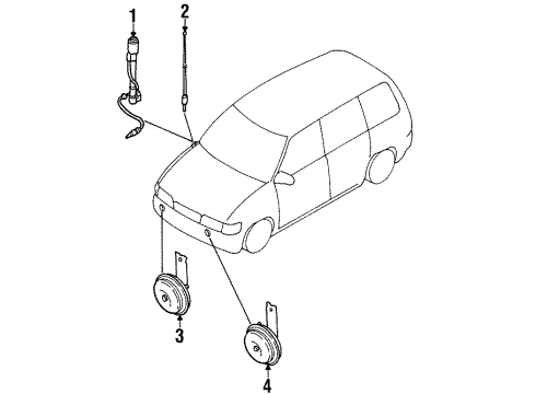 1997 Mazda MPV Antenna & Radio Diagram
