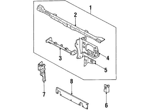 1990 Mazda 929 Center Support Diagram for HE0956220C