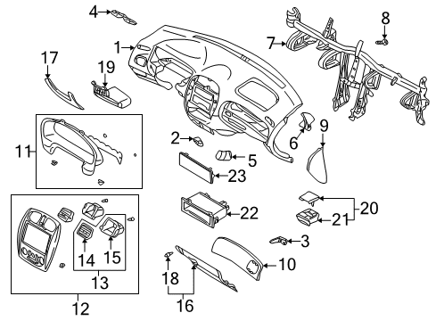 2002 Mazda Protege Instrument Panel Diagram
