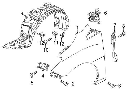 2012 Mazda 5 Fender & Components Diagram
