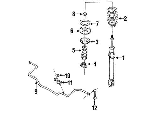 1994 Mazda 929 Struts & Components Diagram
