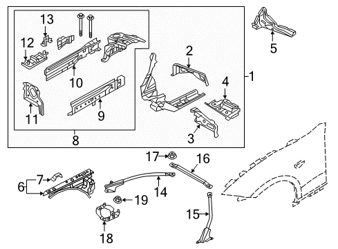 2024 Mazda MX-5 Miata Structural Components & Rails