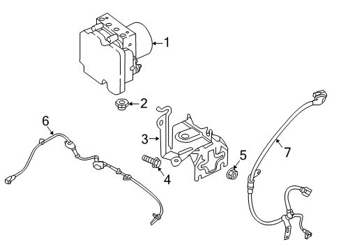 2022 Mazda CX-9 ABS Components Diagram