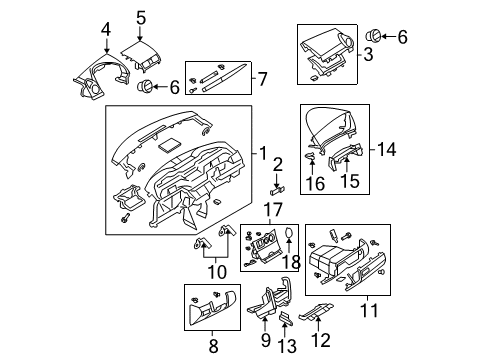 2004 Mazda 3 Instrument Panel Diagram