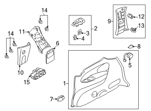 2001 Mazda MPV Interior Trim - Side Panel Diagram