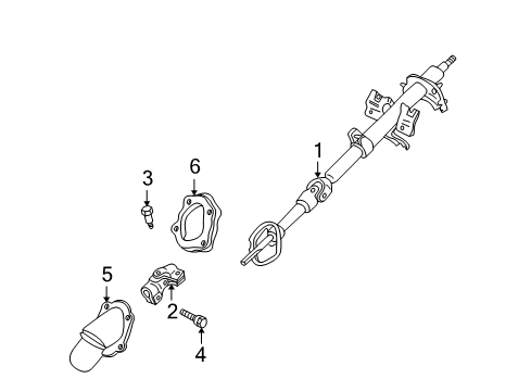 2003 Mazda MPV Steering Column Components Diagram