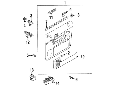 1997 Mazda MPV Interior Trim - Front Door Diagram