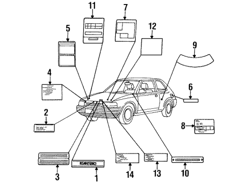 1992 Mazda 323 Information Labels