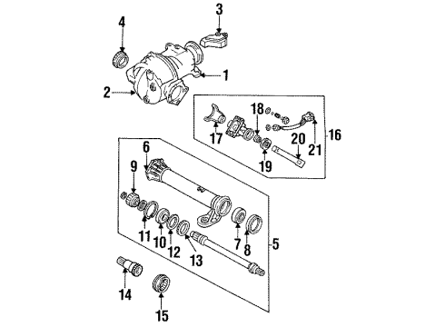 1990 Mazda MPV Axle & Differential - Front Diagram