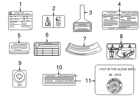 2014 Mazda 6 A/C Label Diagram for KD33-61-439