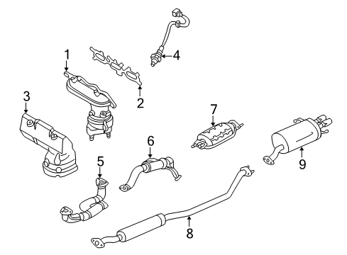 1999 Mazda Millenia Exhaust System Diagram 2