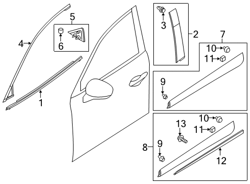 2016 Mazda CX-3 Exterior Trim - Front Door Diagram