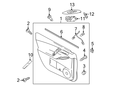 2013 Mazda 3 Interior Trim - Front Door Diagram