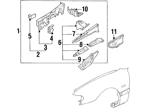 1995 Mazda 626 Structural Components & Rails
