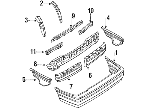 1992 Mazda 626 Rear Bumper