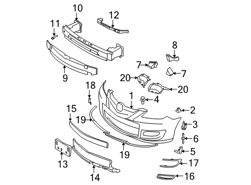2007 Mazda 3 Bumper & Components - Front Diagram 2