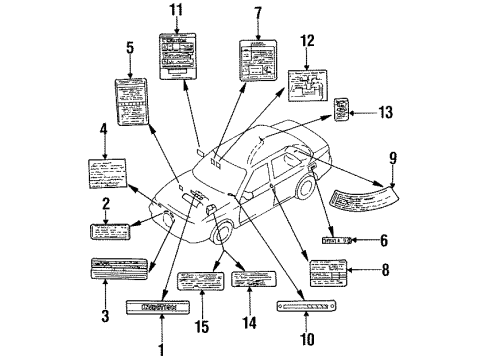 1993 Mazda Protege Information Labels